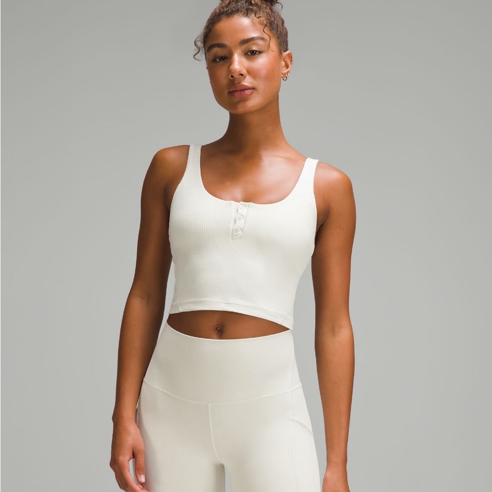 Lululemon align ribbed Henley tank top size 8 in Bone